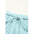 thumbnail image 3 of ABPHQTO Pantalones cortos plisados con cintura con volantes azul cielo para mujer con cinturón, 3 of 5