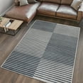 thumbnail image 5 of JONATHAN Y  Slinger Minimalist Striped Plaid Machine-Washable Dark Gray/Cream Area Rug 8 X 10, 5 of 5