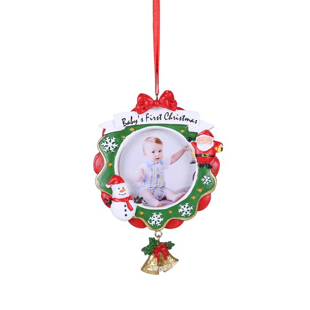 2022 Photo Frame Christmas Ornament Christmas Frame Ornament 2022 3.9X3.6In Christmas Wreath Photo Ornament 2022 Christmas Tree Ornament For Baby - Walmart.com