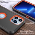 thumbnail image 4 of NIFFPD iPhone 13 Pro Max Case with Screen Protector, Heavy Duty Hard Shockproof Protective Phone Case for iPhone 13 Pro Max 6.7" Black+Orange, 4 of 6