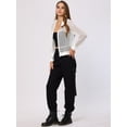 thumbnail image 4 of Chaqueta con capucha para mujer con cremallera de manga larga de malla pura chaquetas de bombardero blanco S, 4 of 6