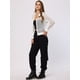 thumbnail image 4 of Chaqueta con capucha para mujer con cremallera de manga larga de malla pura chaquetas de bombardero blanco S, 4 of 6