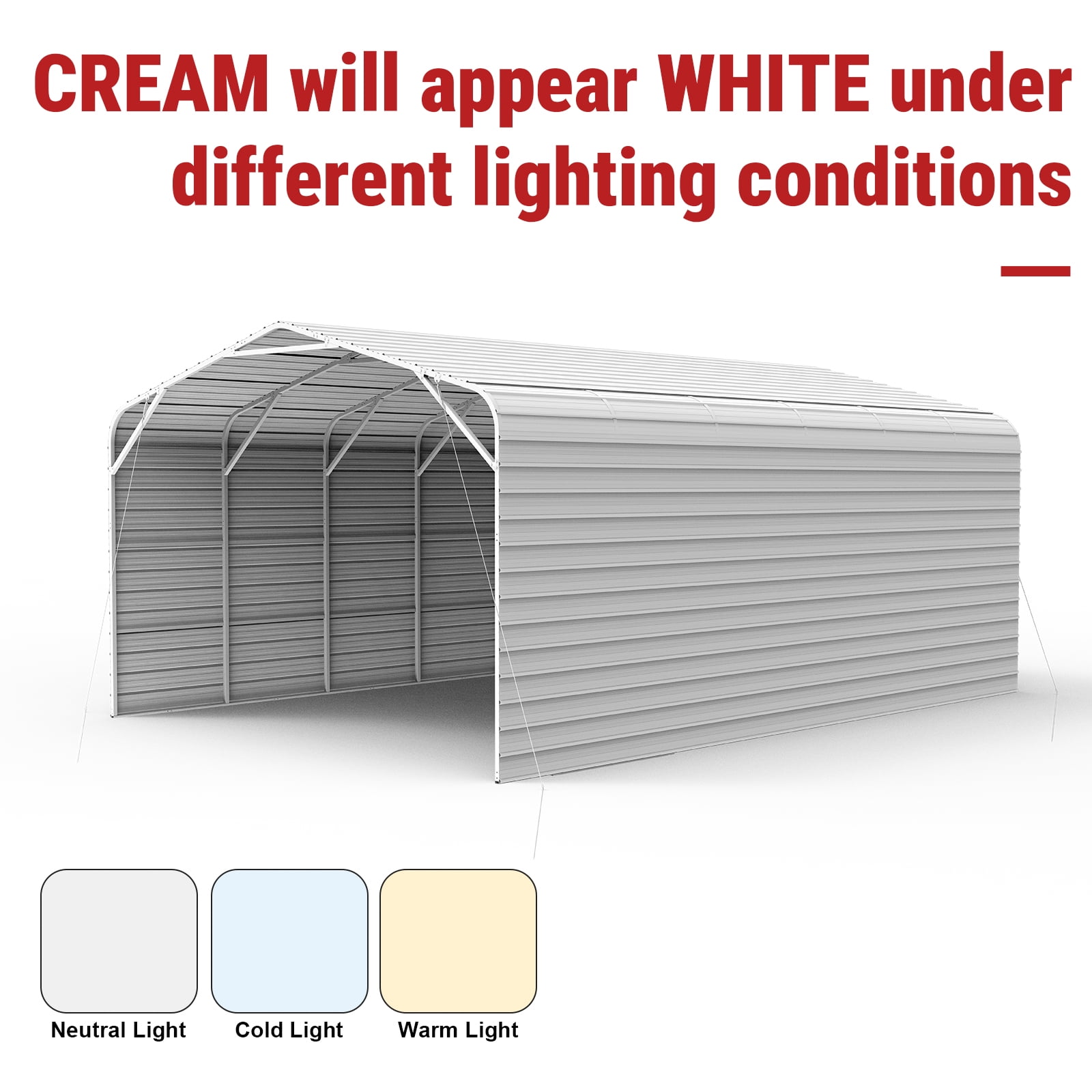 20' x 30' Heavy-Duty Metal Garage – 14-Gauge Steel Frame, 13' Peak Roof  Carport