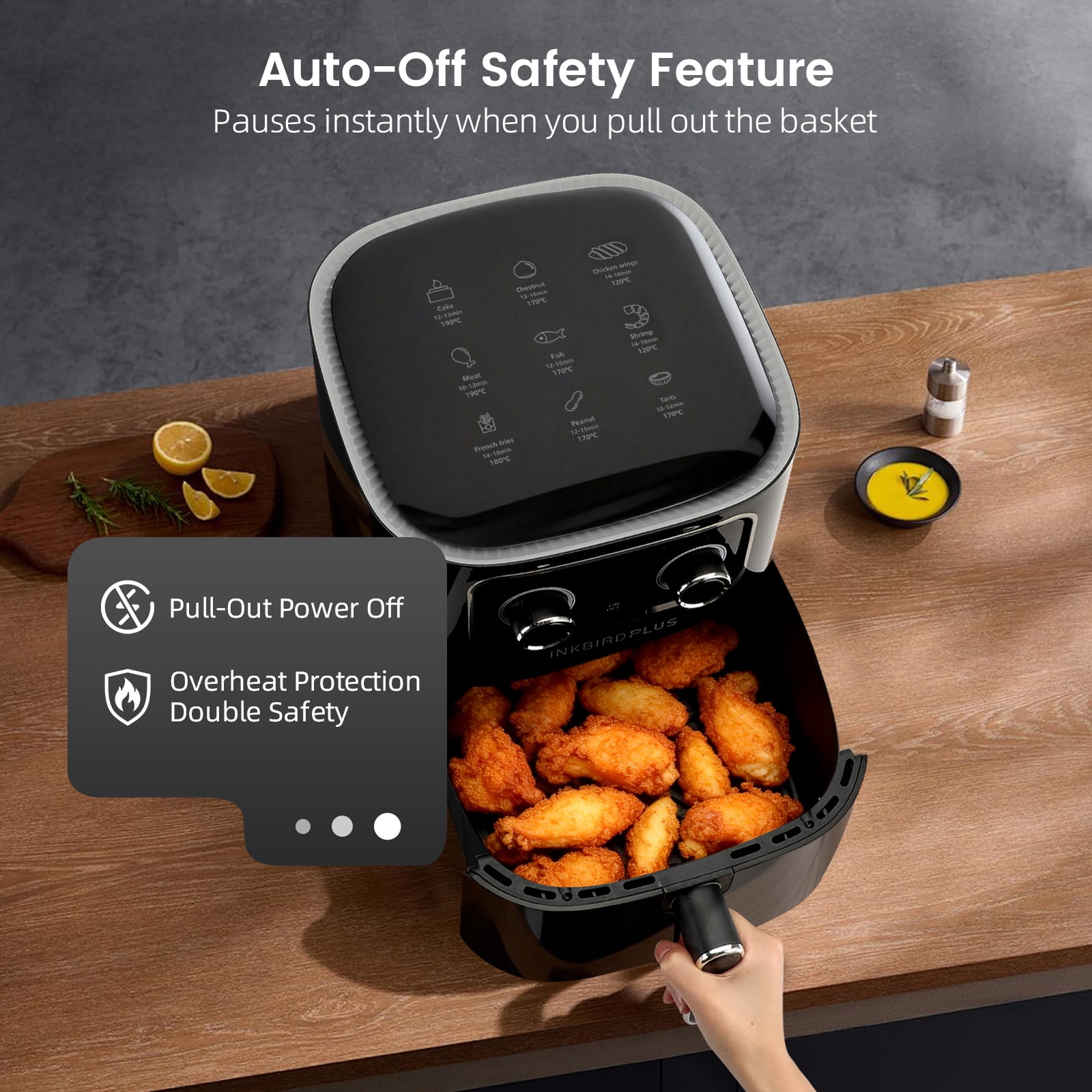 Inkbirdplus 10L Air Fryer - Mechanical Control, Automatic Power-Off