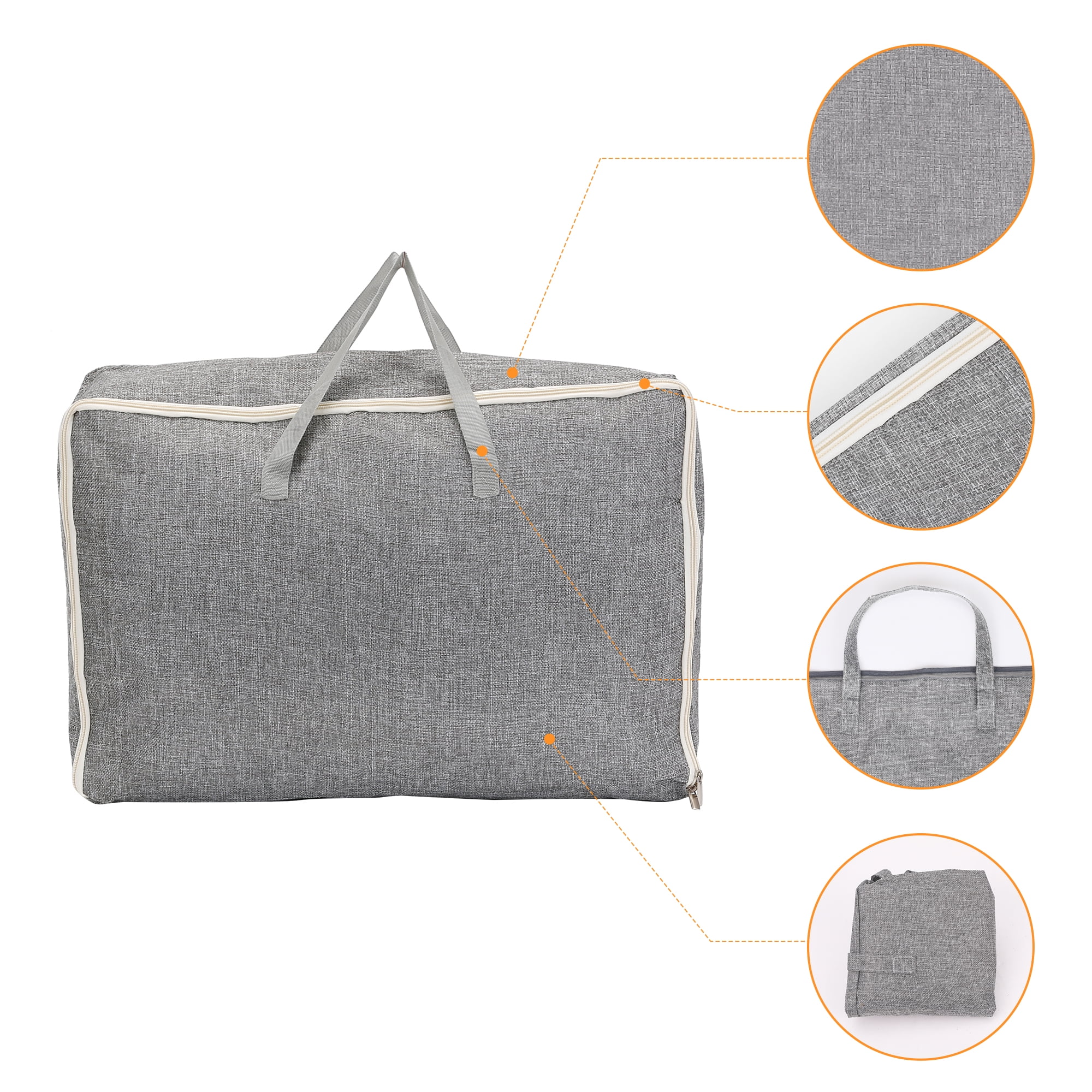 Unique Bargains 1 Pack Clothes Storage Bags Moving Bags Grey 21.5*8*14in