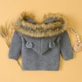 thumbnail image 5 of Lindreshi Boys Winter Coat Clearance Toddler Baby Boy Girl Color Sweater Hooded Knit Faux Collar Tops Warm Coat, 5 of 9