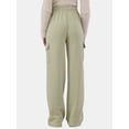 thumbnail image 5 of No Boundaries Soft Fleece Wide Leg Cargo Sweatpants, Women’s, 5 of 5