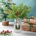 thumbnail image 4 of 50 Pcs Christmas Artificial Pine Branches with 10 Pcs Artificial Red Berry Stems- Red Berry Evergreen Pine Leaves Branches- Fake Foliage Pine Needles for DIY Christmas Home Decoration, 4 of 5