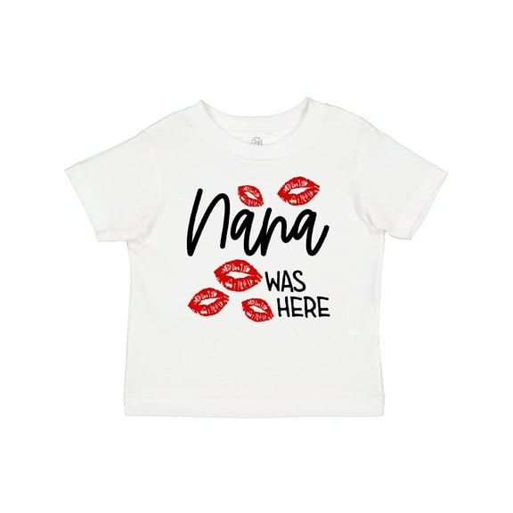 Inktastic Nana Was Here Red Kisses Boys or Girls Baby T-Shirt
