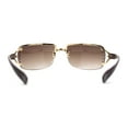 thumbnail image 3 of Womens Rhinestone Jewel Rimless Rectangle Designer Fashion Sunglasses Gold Brown, 3 of 4