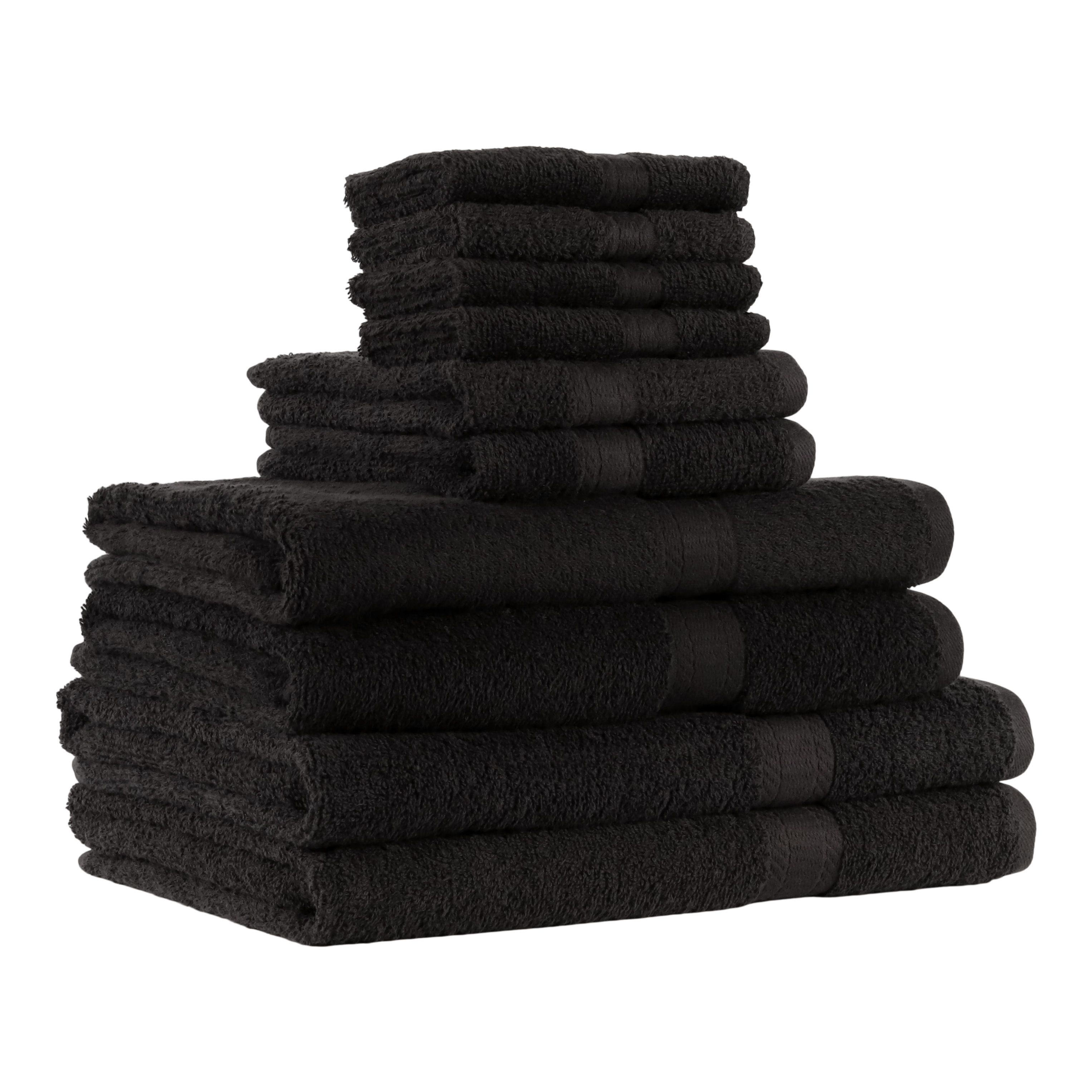 Mainstays 10-Piece Cotton Bath Set, Black photo 4