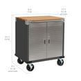 thumbnail image 2 of Seville Classics UltraHD Lockable 2-Door Rolling Storage Cabinet, Graphite, 28" W x 18" D x 34.5" H (21.1" D with Handle Bars), 2 of 6