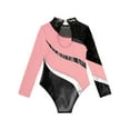 thumbnail image 4 of Doomiva Kids Girls Long Sleeve Sparkly Gymnastics Leotard Ballet Dance Jumpsuit Bodysuit Top Dancewear Pink 12, 4 of 6