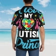 thumbnail image 4 of Fotbe I Love My Autism Camisa Hawaiana para Hombre Unisex – Camisa Casual de Verano con Botones de Manga Corta de Algodón y Lino,X-Large, 4 of 7