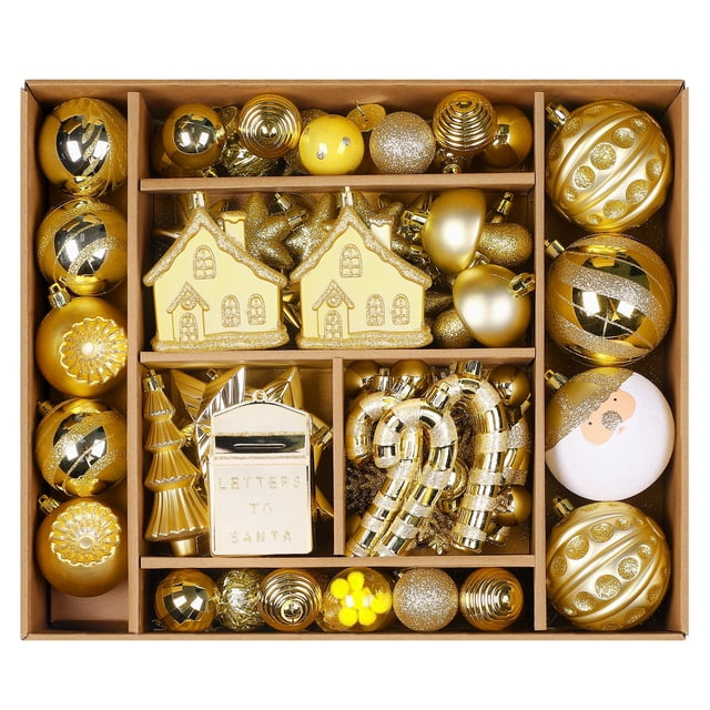 Set de adornos de bolas navideñas ShareConn, 80 piezas, irrompibles