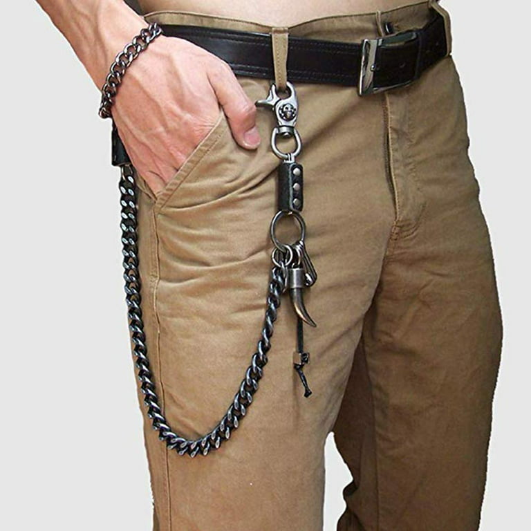 Pants Chain Punk Hip Hop Skull Chain Vintage Gothic Rock Jean Trousers  Waist Wallet Key Chain for Men Women Metal Clothing Accessories C6A5 