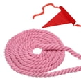 thumbnail image 1 of Unique Bargains 34 Feet Tug of War Rope for Adults Teen 3-Strand Natural Twisted Cotton Rope with Flag Pink, 1 of 7