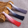 thumbnail image 4 of U8MO Space Dye Gradient Tassel Vertical Anti-wrinkle Bookmark Costume decoration DIY-2# green, 4 of 9