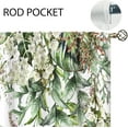 thumbnail image 5 of Green Leaves Flower Eucalyptus Botanical Small Kitchen Curtains Rustic Plant Window Treatment Floral Sage Mint Green Cafe Short Curtains for Bathroom Dining Tier Treatment Drapes 27.5x39 inch, 5 of 6