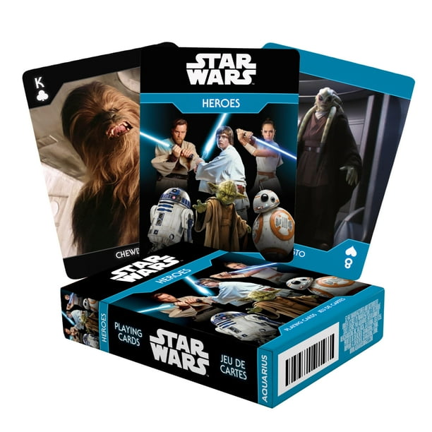 Juego de cartas AQUARIUS Star Wars con temática de Light Side Heroes