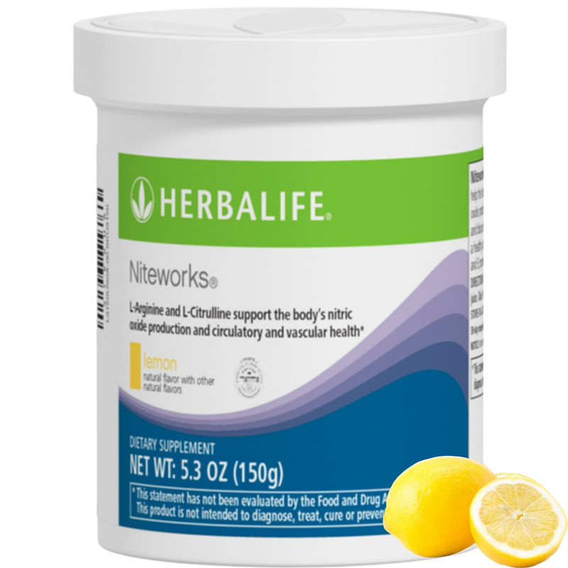 HERBA LIFE NRG Tea Select Passionfruit Hibiscus 30 Packets with Niteworks Lemon Flavor 5.3 oz