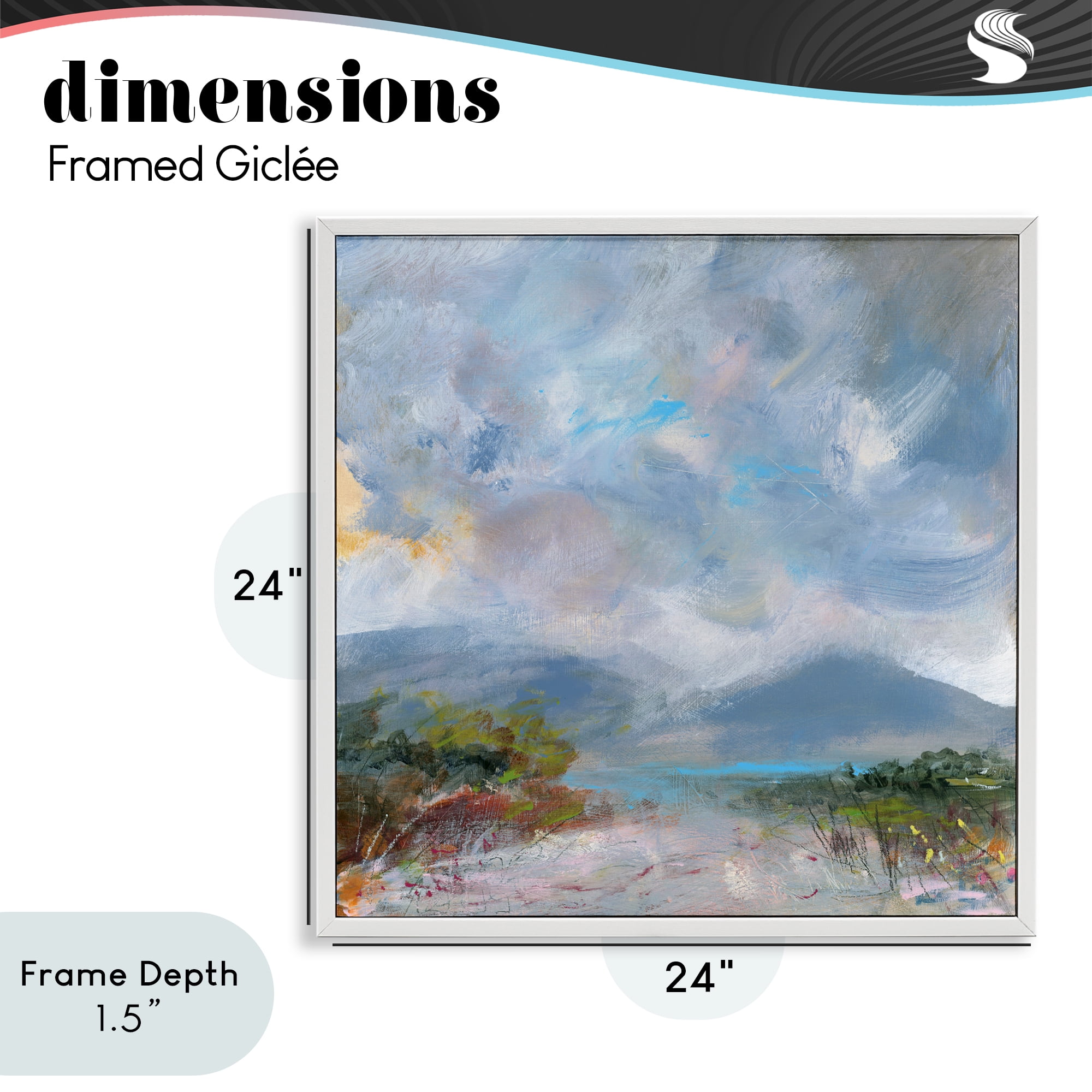 Stupell Industries Expressive Mountain Mists White Framed Giclee Art, design by Leslie Birch