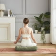 thumbnail image 2 of Yoga Meditation Cushion, 25" x 12" Rectangular Bolster with Removable Cover - Olive Green, 2 of 5
