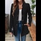 thumbnail image 5 of Blazer de Mujer con Cuello Alto, Informal, de Larga, Cruzado, Elegante, para Oficina y Negocios Negro XXL, 5 of 9