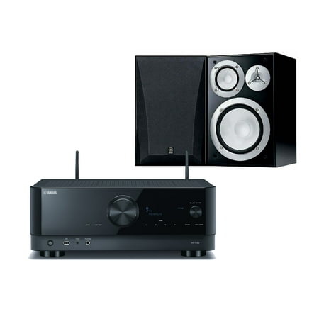 Yamaha RX-V4A 5.2-Channel AV Receiver with 8K HDMI and MusicCast +Bookshelf Stereo Speakers