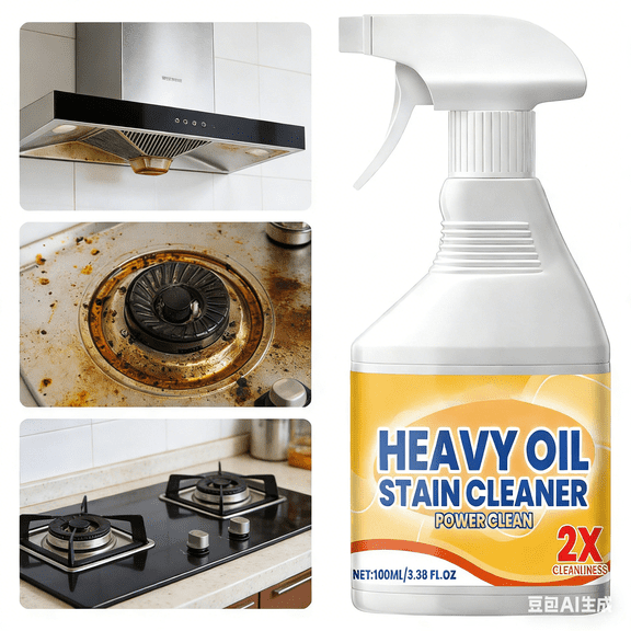 2026 New Heavy Duty Kitchen Grease Cleaner Spray - All-Purpose Oil Remover for Ovens, Countertops & Appliances(1Pcs)
