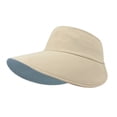 thumbnail image 1 of Sombreros con visera para mujer, gorra de playa con protección UV de verano de ala grande, usable en ambos lados, sombrero de playa vacío, 1 of 6