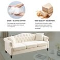 thumbnail image 5 of Chesterfield Upholstered Velvet Sofa, 3 Seater Button Tufted Couch with Nailhead Arms for Living Room Bedroom Office Apartment, 5 of 18