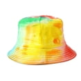 thumbnail image 1 of Women Men Cotton Gradient Colored Hip Hop Wide Brim Bucket Hat Baseball Cap, 1 of 8
