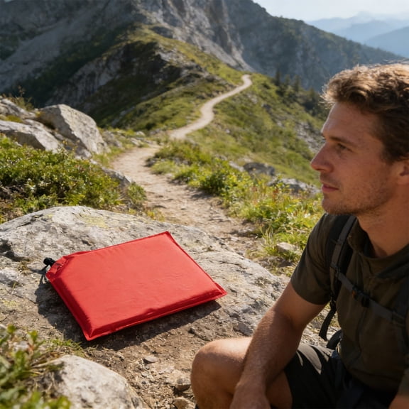 Self Inflating Seat Cushion, Portable Camping Seat Pad, Lightweight Foldable Outdoor Sitting Mat for Hiking, Picnic and Travel