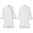thumbnail image 2 of Women's Casual Vintage Half Sleeve Contrast Casual Pockets Party Swing Dress, 2 of 8