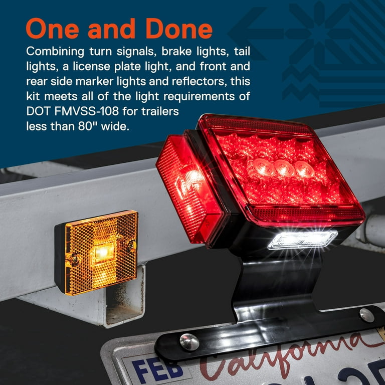 LED Trailer Light Kit With Front Marker Lights 36 High-Vis LEDs