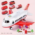 thumbnail image 4 of Avión de aleación con luces y sonido, con 6 coches de juguete, juego de aventura de bomberos con temática infantil, 4 of 5