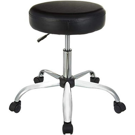 Basics Multi-Purpose Drafting Spa Bar Stool with Wheels - Black