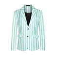 thumbnail image 5 of Lars Amadeus Striped Suit Jacket for Men's Notch Lapel Color Block Stripes Pattern Blazer, 5 of 5