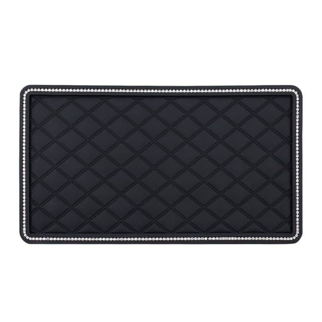 Automotive Dashboard Storage Mat Anti-Slip Surface with Tessellated Pattern Design Phone Perfume Holder for Car Interior Decor Vehicle Organization Pad