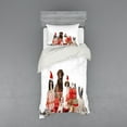 thumbnail image 2 of Ambesonne Christmas Bedding Set 4 Pcs, Funny Pets Gifts Photo, Queen, White Brown and Red, 2 of 3