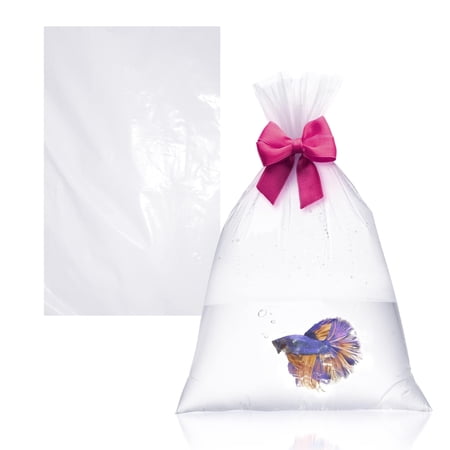 Clear Plastic Fish Bags, 2 Mil Unprinted Poly, 100 Count, 12 x 18 in