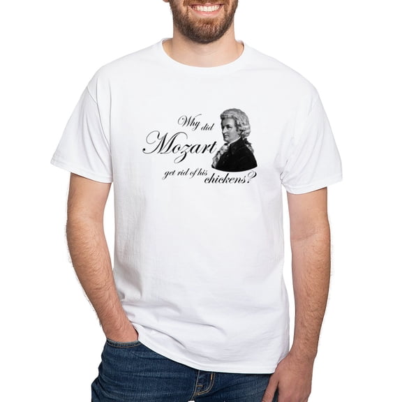 CafePress - Mozart's Chickens White T Shirt - Men's White Classic Cotton T-Shirts