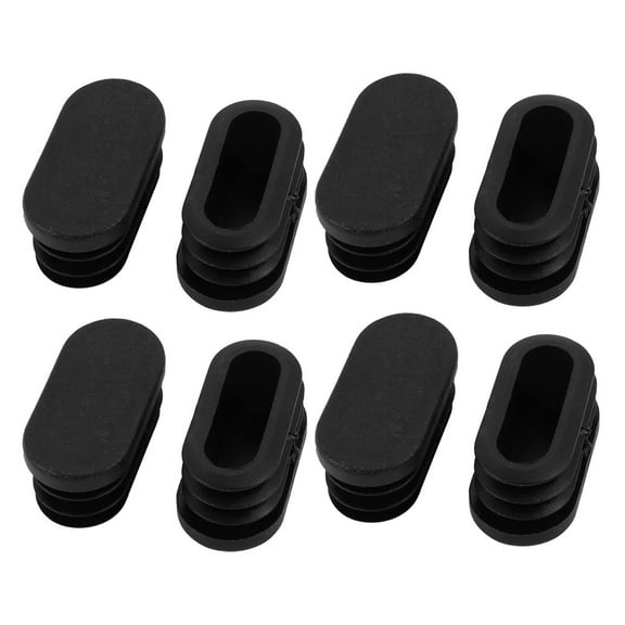 Uxcell 40mmx20mm Plastic Non Slip Oval Chair Table Leg Protectors Cap Tube Insert 8pcs