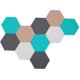 thumbnail image 1 of 10 tableros de fieltro autoadhesivos hexagonales para pared, tablero de corcho de fieltro para fotos, notas y chinchetas, color D, 1 of 5