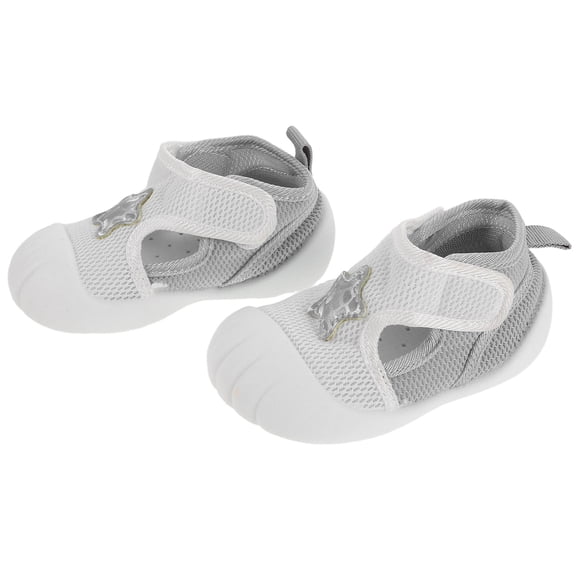 HEANUJJ 1 Pair Girl Toddler Shoes Polyester Light Grey Flexible Summer Footwear For Toddlers