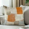 thumbnail image 2 of LALILO Orange and Grey Art Artwork Pillow Cover, Decorative Throw Pillows Cushion Cover 24 x 24 2Pcs, 2 of 6