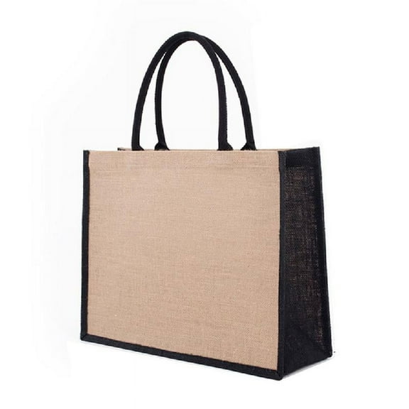 Yokua Jute Burlap Tote Bag Large Reusable Grocery Bags with Handles Shopping Handbag Travel Storage Organizer