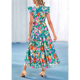 thumbnail image 5 of V-Neck Pleated Flying Sleeves Printed Midi Dress Picture3 XXL, 5 of 7