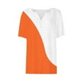 thumbnail image 4 of Alllist Cute Summer Tops for Women Orange Elbow-Length Notch Neck Button Graphic T-Shirts Womens Shirts, 4 of 4